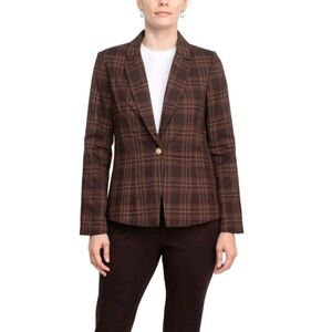 Nanette‎ Lepore One Button Plaid Jkt NWT Preppy Old Money